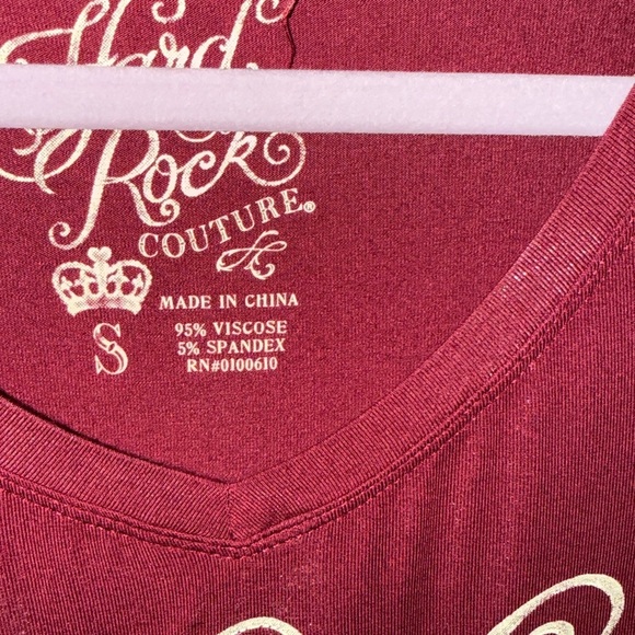 Hard Rock Couture Women's Red Short Sleeve Tee - Picture 3 of 3